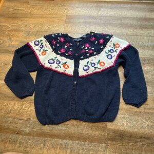 NWt Birch Bros. for Eagle's Eye Hand Knit Women's Cardigan Sweater Sz Large